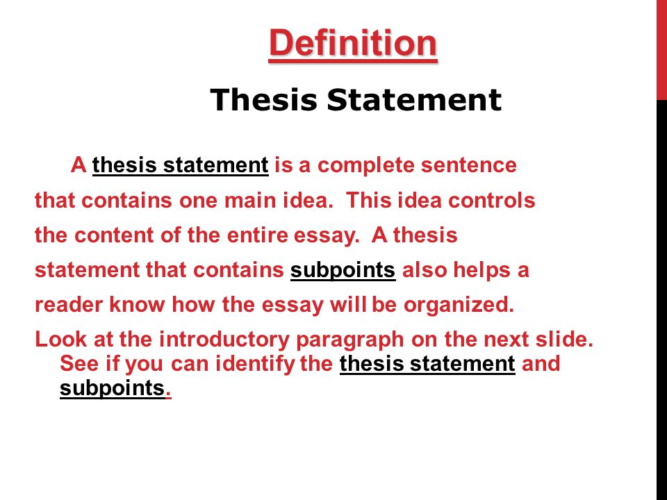 Thesis statement meaning